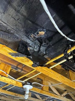 The CSST failure caused gas to ignite the floor at the Mount Airy house Tuesday.