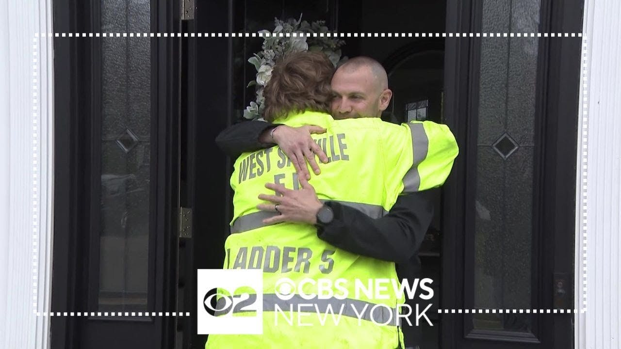 Long Island man saves firefighter from burning home