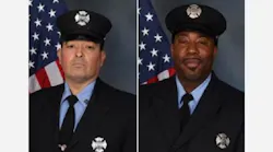 Newark Firefighters Augusto “Augie” Acabou, left , and Wayne “Bear” Brooks Jr., died battling a ship blaze last summer.