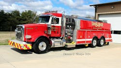 4 Guys built this 4,000-gallon water tender for the Millville Volunteer Fire Department on a Peterbilt chassis.