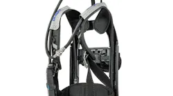 The Dräger PSS AirBoss highlights its ergonomic structure, signature 'Buddy Lights' for visibility, and the 'floating' waist belt for balanced weight distribution, engineered to support the dynamic needs of modern firefighting.