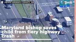 Maryland bishop saves child from vehicle after fiery crash on Prince George&rsquo;s County highway