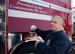 Firefighter Jeff Sargeson standing by a rig a few years ago. Firefighter Jeff Sargeson standing by a rig a few years ago.