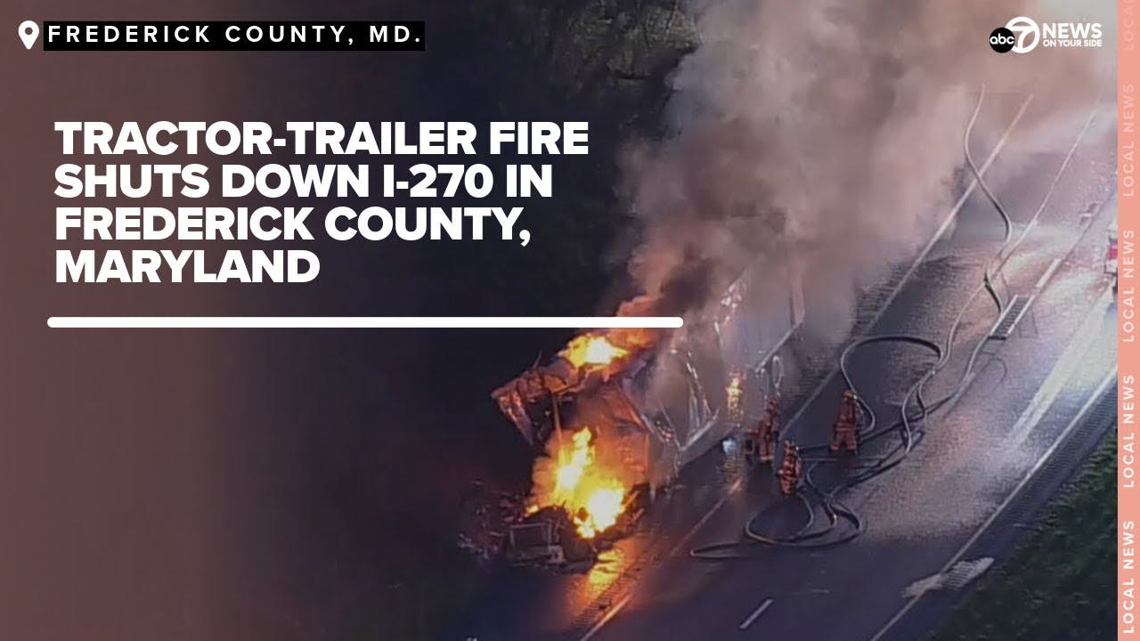 Tractor-trailer fire in Frederick County, Md