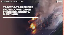 Tractor-trailer fire in Frederick County, Md