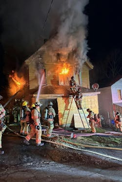 Firefighters arrived to find fire and smoke billowing out of the back of a 2½-story vacant house. Firefighters arrived to find fire and smoke billowing out of the back of a 2½-story vacant house.