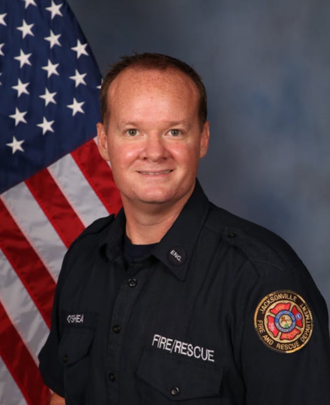 Jacksonville Fire Rescue Engineer Heath J. O'Shea, 44, died while working at Fire Station 54 Friday.