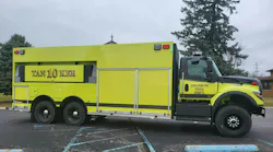 Rosenbauer built this tanker for the Bronson Fire Department on an International chassis.