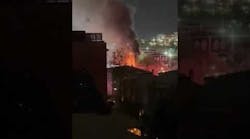 Crews battling fire at apartment building in the Eckington area of Washington, D Crews battling fire at apartment building in the Eckington area of Washington, D
