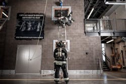 Unlike a traditional human belay or alternative fall protection systems, TRUBLUE iQ provides consistent tension on the safety line as a trainee climbs and descends from height. Unlike a traditional human belay or alternative fall protection systems, TRUBLUE iQ provides consistent tension on the safety line as a trainee climbs and descends from height.