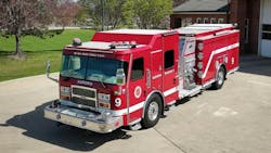 This top-mount pumper was built by E-ONE, through Fire Service, Inc. for the Aurora Fire Department.