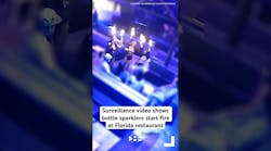Surveillance video shows bottle sparklers start fire at Florida restaurant