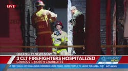 Three firefighters injured in N CLT fire Thursday