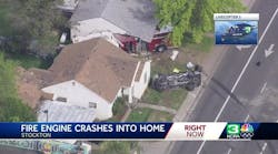 What we know about the multi-vehicle crash that sent a fire engine crashing into a Stockton home