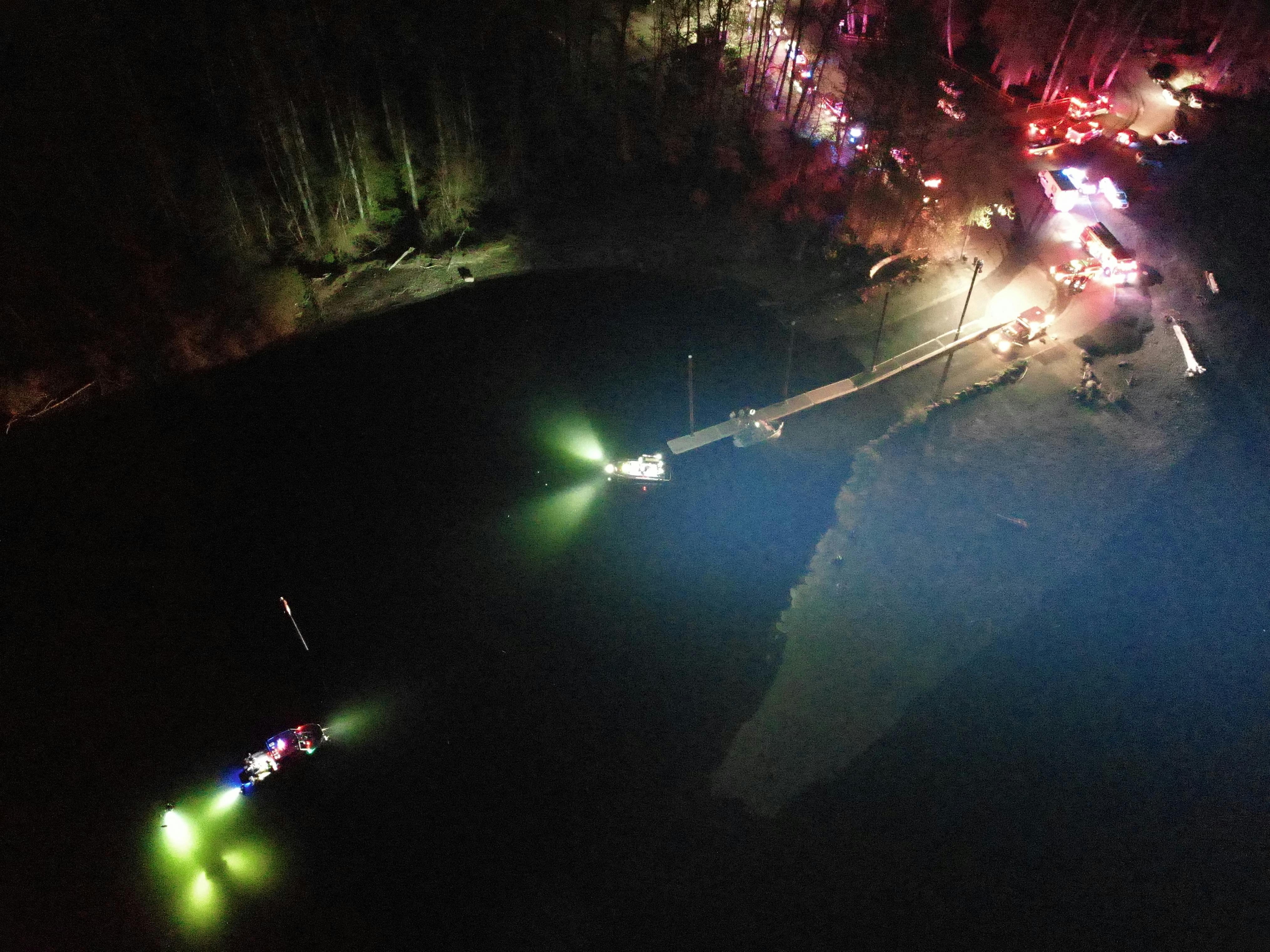 This was the scene April 10 when Clackamas firefighters assisted a man out of the river.
