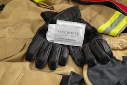 Firewipes remove soot, smoke and other potential fireground contaminants.