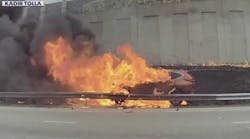 Minnesota burning car rescue on I-94 caught on video