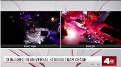 Crash involving tram injures 10 at Universal Studios
