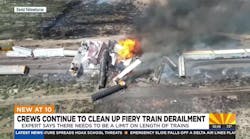 Crews continue to clean up fiery train derailment near Arizona-New Mexico border