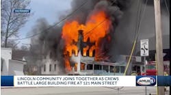 No injuries after firefighters battle large building fire in northern New Hampshire town