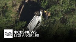 Driver rescued after plunging off cliff in Angeles National Forest