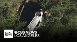 Driver rescued after plunging off cliff in Angeles National Forest
