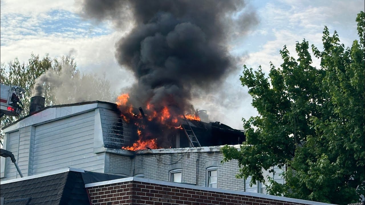 3rd Alarm: Livestream Video of Rowhome fire in Allentown, Pennsylvania