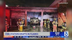 Crews extinguish overnight fire at Los Angeles County fire station