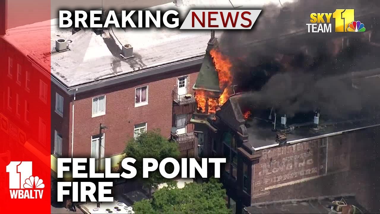 SkyTeam 11 over a fire in Fells Point