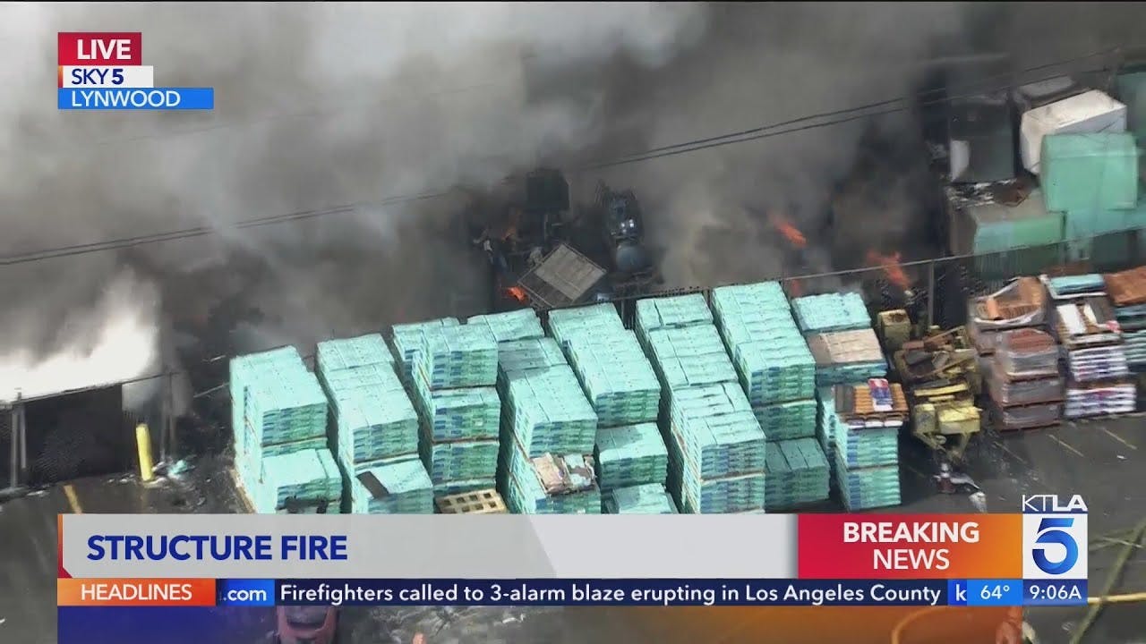 Firefighters called to 3-alarm blaze raging in Los Angeles County