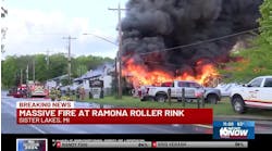Massive fire destroys Ramona Roller Rink in Sister Lakes
