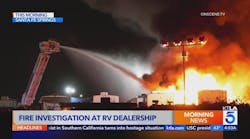 Massive fire burns multiple RVs at Los Angeles Co