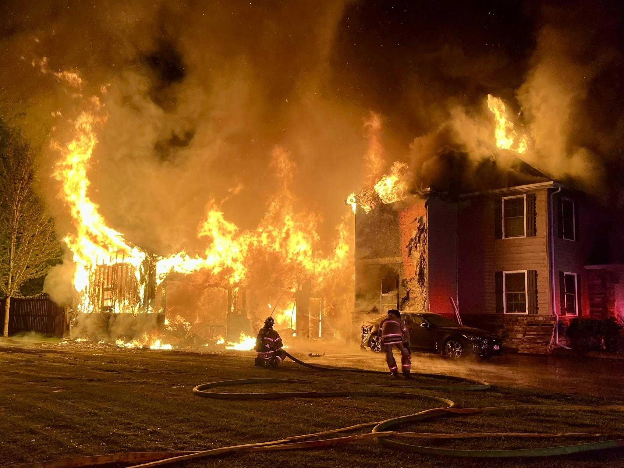 Firefighters encountered heavy fire in Cheektowaga.