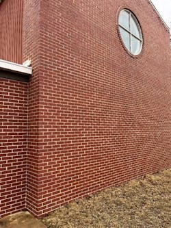 A typical brick veneer wall.