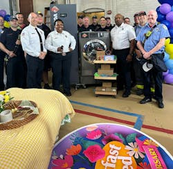 Ready Rack by Groves delighted Carter and the Hamden Fire Department with special gifts, including an EW35G Extractor, Decon Ready™ Decontamination Solutions, and the latest Vortex DC2 Drying Cabinet. Ready Rack by Groves delighted Carter and the Hamden Fire Department with special gifts, including an EW35G Extractor, Decon Ready™ Decontamination Solutions, and the latest Vortex DC2 Drying Cabinet.