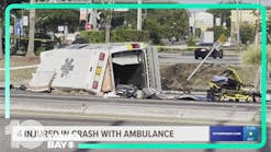 4 seriously injured after an ambulance crash