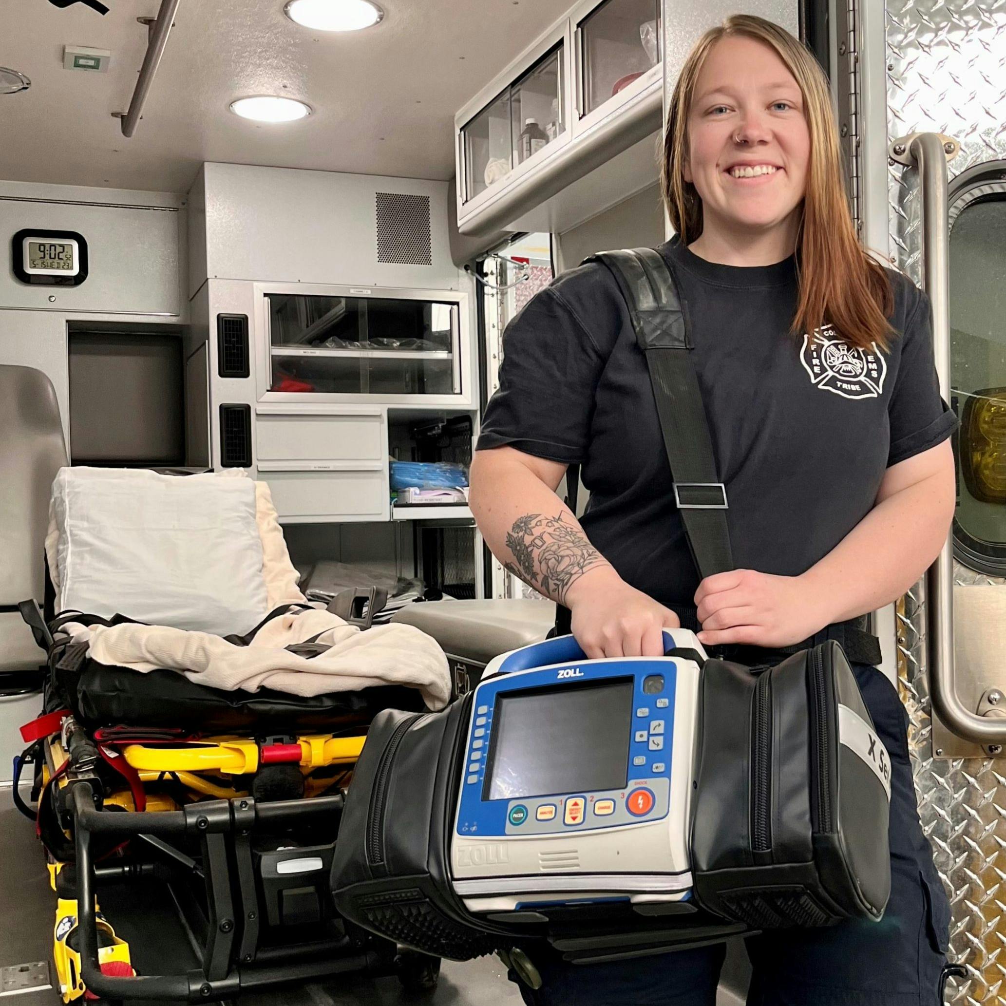 Firefighter/EMT Jessica Olsen, of Almira, Washington, is continuing the family business as she follows the same career path her mother has walked for many years now.
