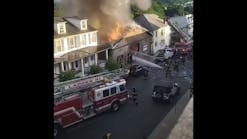 Fire and building collapse during operations in Pottsville