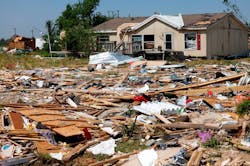 Debris surrounds a home in Valley View, TX, the morning after severe storms moved through Denton and Cooke counties Saturday night. Debris surrounds a home in Valley View, TX, the morning after severe storms moved through Denton and Cooke counties Saturday night.