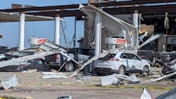 The Cooke County Sheriff&apos;s office said dozens took shelter inside this gas station near Interstate 35 in Valley View, TX.