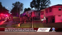 Omaha firefighter in critical condition after being hit by falling power line