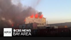 Massive blaze destroys Oakland lumber yard Sunday night