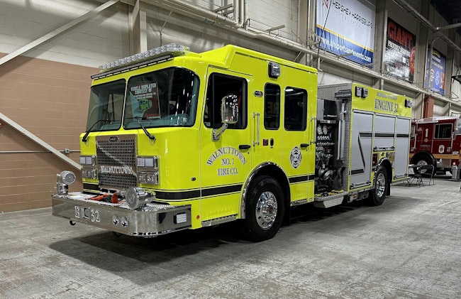 KME built this pumper for the Walnuttown Volunteer Fire Company featuring a rescue-style body.