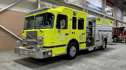 KME built this pumper for the Walnuttown Volunteer Fire Company featuring a rescue-style body.