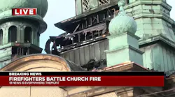 Smoke pours from Tremont church during large fire