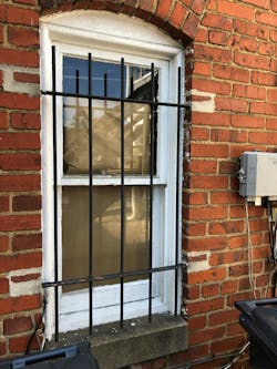 A sledgehammer or the back end of a flathead axe can be used to beat away the corner of the brick/mortar where bars were built into a structure or building. A sledgehammer or the back end of a flathead axe can be used to beat away the corner of the brick/mortar where bars were built into a structure or building.