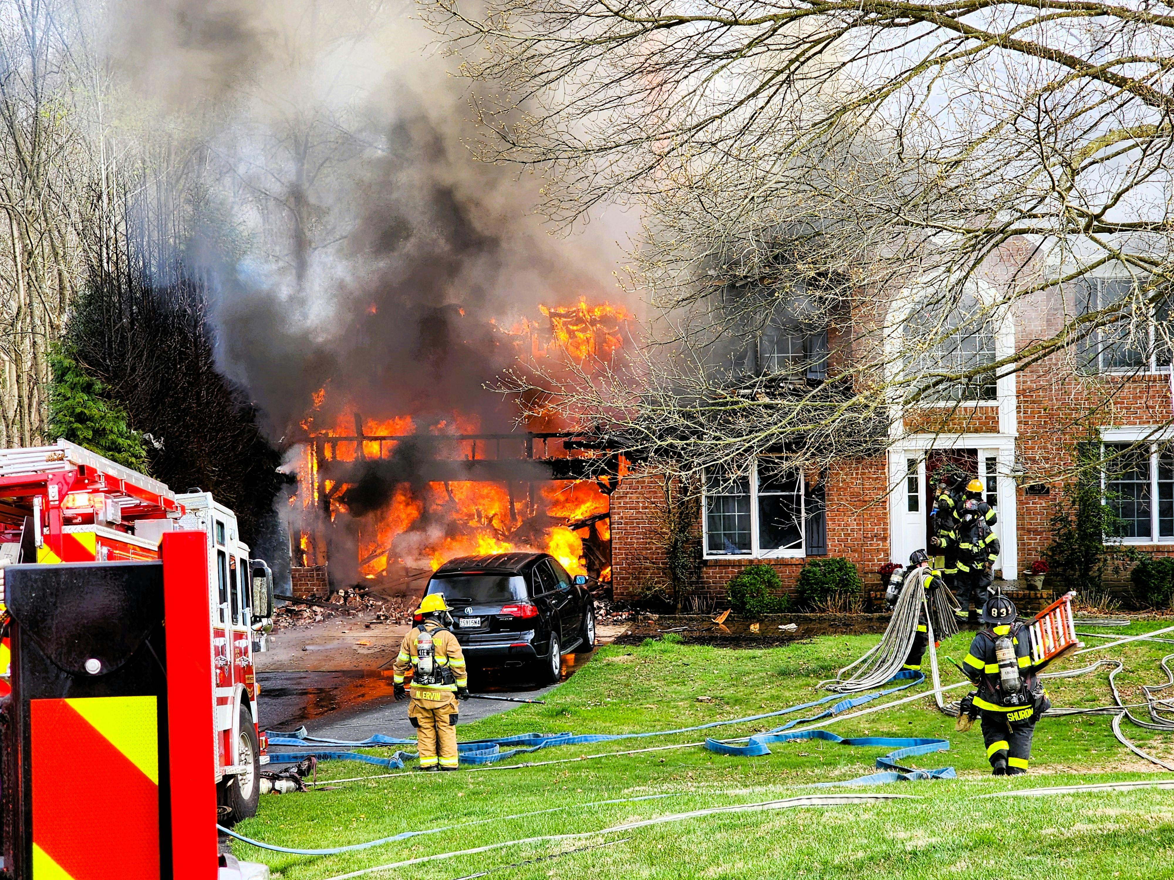 First-arriving units found a well-involved attached garage with extension to the dwelling.