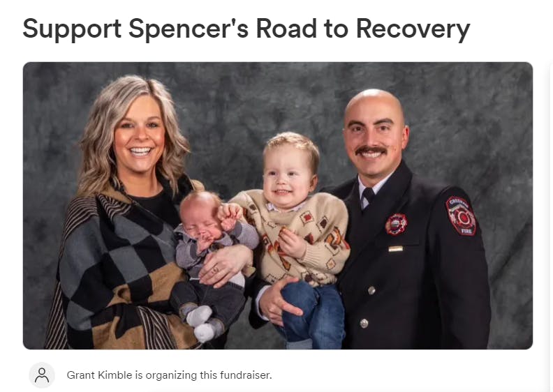 Gresham Firefighter Spencer Tejedas sustained burns to almost half his body in a duplex fire.