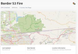 Cal Fire officials say the fire started in Mexico and has consumed dozens of acres before burning across the border and spreading to Otay Mountain. Cal Fire officials say the fire started in Mexico and has consumed dozens of acres before burning across the border and spreading to Otay Mountain.