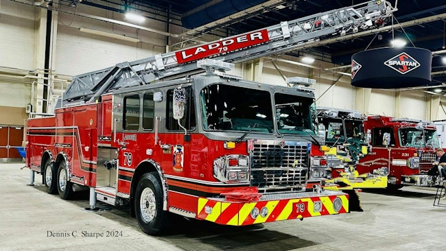 Spartan built this quint, with a 2,250-gpm pump and 100-foot aerial, for Johnson County ESD #1.